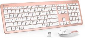 img 4 attached to 🖥 iClever GK08 Wireless Keyboard and Mouse - Rechargeable Ergonomic Full Size Design with Number Pad | 2.4G Stable Connection | Slim White | Windows, Mac OS Compatible