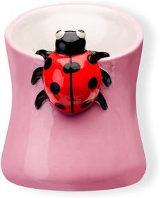 img 3 attached to 🐞 Multi-purpose Hot Pink Ladybug Utensil Holder, Red Ceramic Kitchen Storage Crock, Home Decorative Accessories, Office Organizer - Ideal Gift Decor