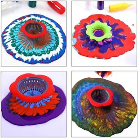 img 2 attached to 🎨 8 Pcs Acrylic Pouring Strainers: Create Unique Patterns with Plastic and Silicone Flower Strainers, Perfect for DIY Pouring Acrylic Paint - Art Supplies