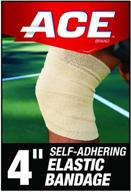 🏋️ ace self-adhering tan elastic bandage: 4 inch, 4.0 count - effective support for compression and stability логотип