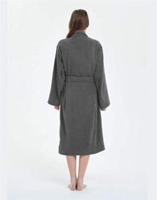 img 2 attached to 🛀 Cozy Cotton Bathrobe Sleepwear Loungewear in Charcoal: Ultimate Comfort Guaranteed