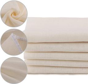 img 4 attached to 🧀 5-Pack XelNaga Muslin Cloths for Straining, 100% Unbleached Pure Cotton Cheesecloth, Soft Square Cheese Cloth Weave Fabric Filter for Cooking, Baking (50x50cm Food Strainer Cloth)