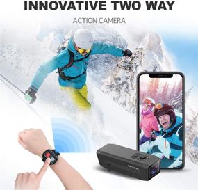 img 2 attached to 📷 REXING A1 Dual-Lens Action Camera 2.7K Front & Back 1080p@30fps with WiFi, Wide Angle, Wrist Remote Control, Waterproof. Ideal for Motorcycles, Bicycles, Sport Bikes, Hiking, Cars.