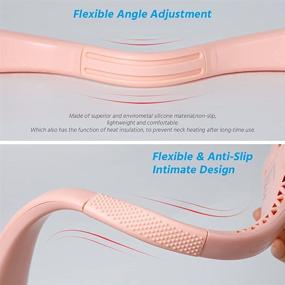 img 1 attached to 🎧 Stay Cool and Hands-Free with Lovyi Portable Neck Fan – USB Rechargeable, 3-Level Air Flow, Headphone Design (Pink)