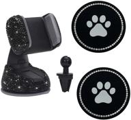bling cell phone cradles 2 pcs bling cup holder insert coaster for car (black phone holder cup holder with footprint) logo