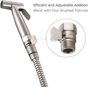 img 1 attached to 🚿 Brass Shut Off Valve for Handheld Shower, Water Flow Control Valve by Angle Simple, Adjustable Water Volume, Shower Head Flow Control Valve, Water Pressure Regulator, Brushed Nickel Finish