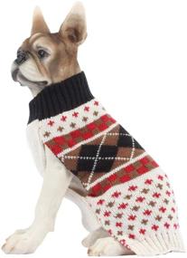 img 4 attached to 🐶 Cozy BOBIBI Dog Sweater Plaid Cat Knitwear for Warm Winter Comfort - XS Size