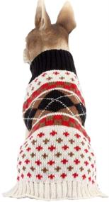 img 3 attached to 🐶 Cozy BOBIBI Dog Sweater Plaid Cat Knitwear for Warm Winter Comfort - XS Size