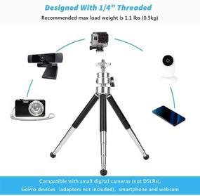 img 3 attached to 📸 Расширяемая стойка для телефона и веб-камеры с держателем для телефона, двухслойным дизайном, легким мини-треногой для устройств от 4 до 9 дюймов (2-е поколение)
