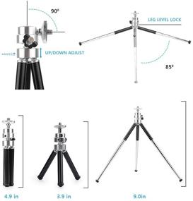 img 2 attached to 📸 Extendable Phone and Webcam Tripod Stand with Phone Holder, Double-Layer Design, Lightweight Mini Tripod for 4-9 inch Devices (2nd Generation)