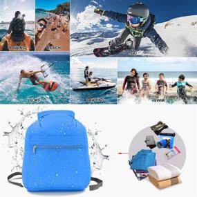 img 1 attached to 🎒 NEWKOIN Waterproof Dry Bag Backpack with Wet Towel Separate Bag - Lightweight & Foldable for Rafting, Swimming, Beach, Kayaking - Includes Waterproof Phone Case