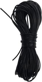 img 4 attached to 👝 Coitak Round Cowhide Genuine Leather String Cord, 2mm Natural Rawhide Rope for Jewelry Making, Braiding, Necklaces, Bracelet - 20m/22yards Length, Black