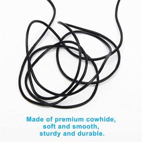 img 2 attached to 👝 Coitak Round Cowhide Genuine Leather String Cord, 2mm Natural Rawhide Rope for Jewelry Making, Braiding, Necklaces, Bracelet - 20m/22yards Length, Black