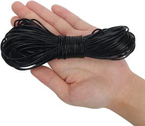 img 1 attached to 👝 Coitak Round Cowhide Genuine Leather String Cord, 2mm Natural Rawhide Rope for Jewelry Making, Braiding, Necklaces, Bracelet - 20m/22yards Length, Black