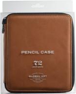 🎨 speedball art products genuine leather case for art supplies - antique brown, holds 72 standard pencils, markers, pens, and more logo