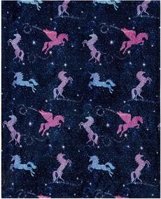 img 1 attached to 🦄 Kute Kids Embossed Velvet Plush Throw Blanket: Unicorn Magic Galaxy Design, Ultra Cozy and Super Soft – Available in Mermaid Cats, Astronaut and Multiple Colors (Pink, Aqua, Purple, Grey)