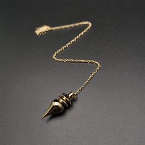 img 2 attached to 🔮 Spirit Hunter Goddess Brass Pendulum for Dowsing - Divination - Spiritual Guidance (18K Gold Plated)