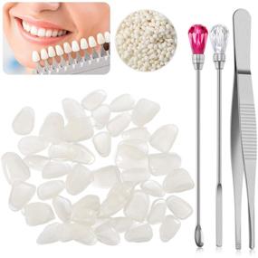 img 2 attached to 🦷 Veneers Set with 50g Tooth Solid Gel, Stirring Needle Spoon & Temporary Thermal Beads for Scary Halloween Theme Party Makeup