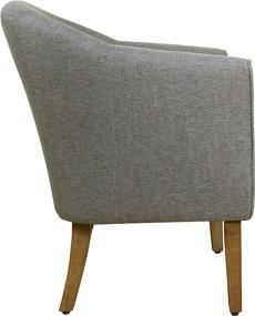 img 2 attached to 🪑 Gray and Brown Barrel Shaped Accent Chair by HomePop: Enhance your space with style
