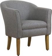 🪑 gray and brown barrel shaped accent chair by homepop: enhance your space with style logo