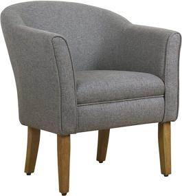 img 4 attached to 🪑 Gray and Brown Barrel Shaped Accent Chair by HomePop: Enhance your space with style