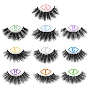 img 1 attached to Winifred Natural Fluffy 3D Mink False Eyelashes - 10 Styles Pack, 16-22MM - Voluminous Wispy Lashes Bulk