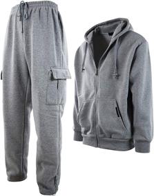 img 4 attached to Mens Piece Jogging Sweatsuit 652 Set Char Men's Clothing