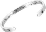 🐾 pet sympathy gift bracelet - forever in my heart: dog memorial cuff, remembrance jewelry, loss of pet gifts logo