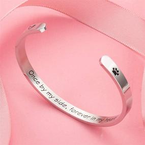 img 2 attached to 🐾 Pet Sympathy Gift Bracelet - Forever in My Heart: Dog Memorial Cuff, Remembrance Jewelry, Loss of Pet Gifts