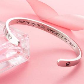 img 1 attached to 🐾 Pet Sympathy Gift Bracelet - Forever in My Heart: Dog Memorial Cuff, Remembrance Jewelry, Loss of Pet Gifts