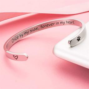 img 3 attached to 🐾 Pet Sympathy Gift Bracelet - Forever in My Heart: Dog Memorial Cuff, Remembrance Jewelry, Loss of Pet Gifts