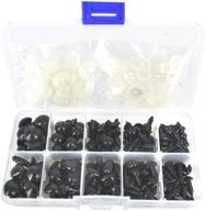 1 box (75 pcs) black plastic safety eyes and triangle noses set for doll, teddy, and puppet making - bestartstore, 5 sizes logo