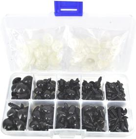 img 4 attached to 1 Box (75 pcs) Black Plastic Safety Eyes and Triangle Noses Set for Doll, Teddy, and Puppet Making - Bestartstore, 5 Sizes