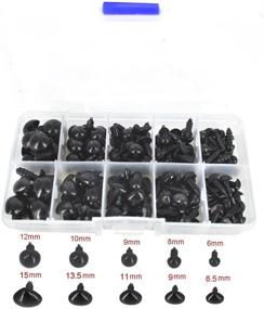 img 1 attached to 1 Box (75 pcs) Black Plastic Safety Eyes and Triangle Noses Set for Doll, Teddy, and Puppet Making - Bestartstore, 5 Sizes