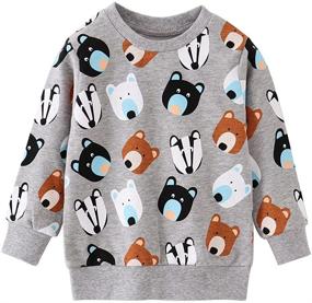 img 4 attached to 🐘 Boys Elephant Pullover Sweatshirts: Adorable Toddler Cotton Tops for Outdoor Style and Comfort