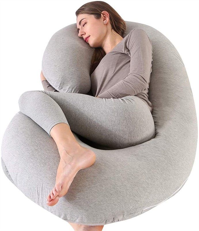 57 Inches Pregnancy Pillow, U Shaped Maternity Full Body Pillow for Women  With Hip, Leg, Back Pain, Washable Jersey Cover Included 