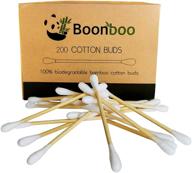 🌿 organic bamboo cotton swabs - 200 eco-friendly cotton buds, plastic-free, sustainable, and biodegradable logo
