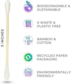 img 2 attached to 🌿 Organic Bamboo Cotton Swabs - 200 Eco-Friendly Cotton Buds, Plastic-Free, Sustainable, and Biodegradable