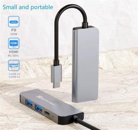 img 1 attached to 💻 4-in-1 USB C Hub Adapter with HDMI 4K, 100W Power Delivery, USB 3.0, USB 2.0 - Compatible with MacBook Pro 2016-2020/Air 2018-2020 - BEST CABLE