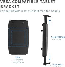 img 3 attached to 📱 VIVO Universal VESA Mount Adapter: Ideal for Tablets, 2-in-1 Laptops, and 15.6 inch Portable Monitors - Max VESA 100x100, Adjustable Laptop Holder, Black, MOUNT-UVM02