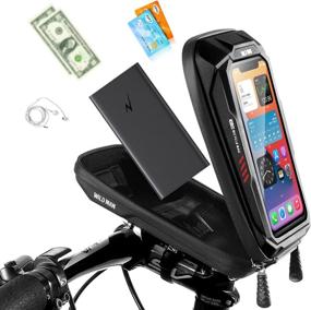 img 2 attached to Bike Phone Mount Bag - Waterproof Bicycle Top Tube Bag with Phone Holder for iPhone Xs Max & Samsung S10