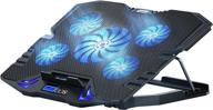 💻 topmate c5 laptop cooling pad - adjustable height, 5 quiet fans, blue led light, lcd controller - ideal for 10-15.6 inch laptops logo