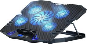 img 4 attached to 💻 TopMate C5 Laptop Cooling Pad - Adjustable Height, 5 Quiet Fans, Blue LED Light, LCD Controller - Ideal for 10-15.6 Inch Laptops
