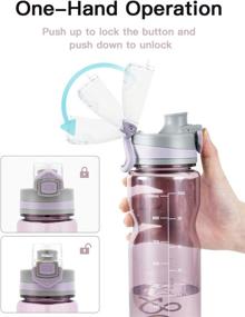 img 2 attached to 💧 B&amp;H 32OZ Leak Proof Sports Water Bottle: BPA Free &amp; Eco-Friendly Tritan for Camping, Workouts, Gym and Outdoor Activities (32 OZ, Purple)