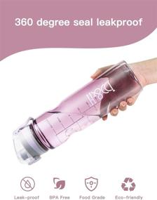 img 1 attached to 💧 B&amp;H 32OZ Leak Proof Sports Water Bottle: BPA Free &amp; Eco-Friendly Tritan for Camping, Workouts, Gym and Outdoor Activities (32 OZ, Purple)