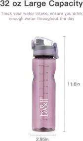 img 3 attached to 💧 B&amp;H 32OZ Leak Proof Sports Water Bottle: BPA Free &amp; Eco-Friendly Tritan for Camping, Workouts, Gym and Outdoor Activities (32 OZ, Purple)