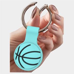 img 1 attached to 🏀 AirTag Finder Silicone Case - 3D Cartoon Animal Fashion Character Skin Cover, Anti-Scratch Protective Keychain, Compatible with 2021 AirTags (Basketball Blue)