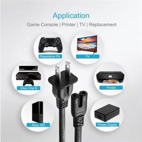 img 1 attached to 🔌 Chanzon UL-сертифицированный кабель PS5 для питания переменным током, 6 футов, для Sony PS4, PS3, Sharp, Toshiba, Hisense, JVC TV, звуковой панели Soundbar, принтера HP с двухштырьковой вилкой, 7А 125В, универсальный неполяризованный шнур в форме восьмерки.