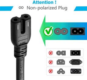 img 3 attached to 🔌 Chanzon UL-сертифицированный кабель PS5 для питания переменным током, 6 футов, для Sony PS4, PS3, Sharp, Toshiba, Hisense, JVC TV, звуковой панели Soundbar, принтера HP с двухштырьковой вилкой, 7А 125В, универсальный неполяризованный шнур в форме восьмерки.