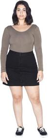 img 1 attached to 👗 Stylish and Versatile: American Apparel Women's Denim Button Front A-line Mini Skirt